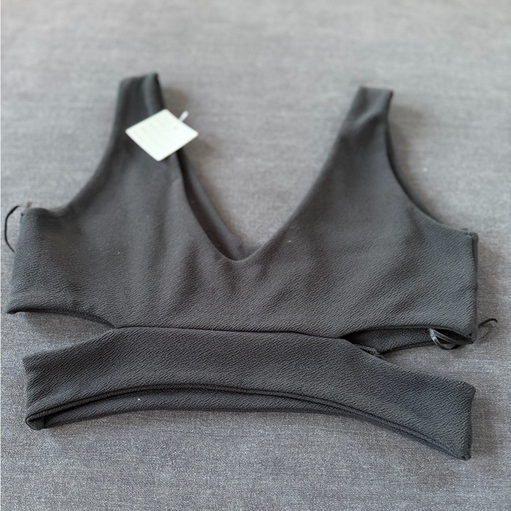 Elegant Charcoal V-Neck Bralette